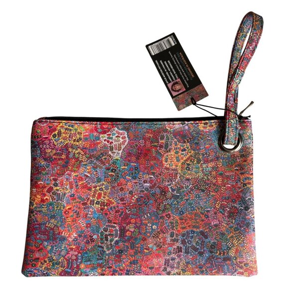 Utopia Colorful Wristlet Clutch With Zipper/Interior Pockets Made In Australia - Picture 2 of 7